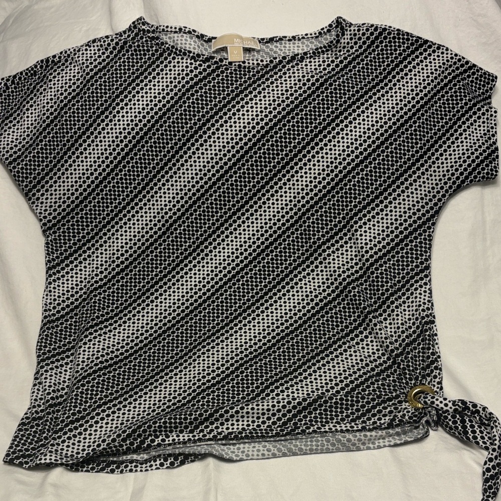 Michael Kors Monochrome Geometric Short Sleeve Top